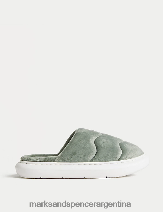 Marks & Spencer mujer zapatillas de mula calzado verde 46VL2738