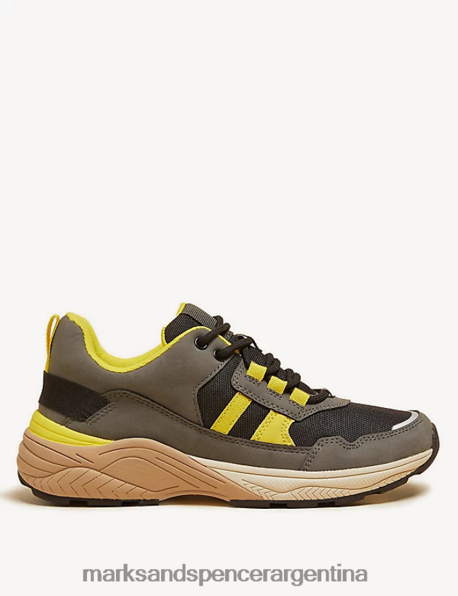 Marks & Spencer mujer zapatillas gruesas con cordones calzado caqui 46VL2060
