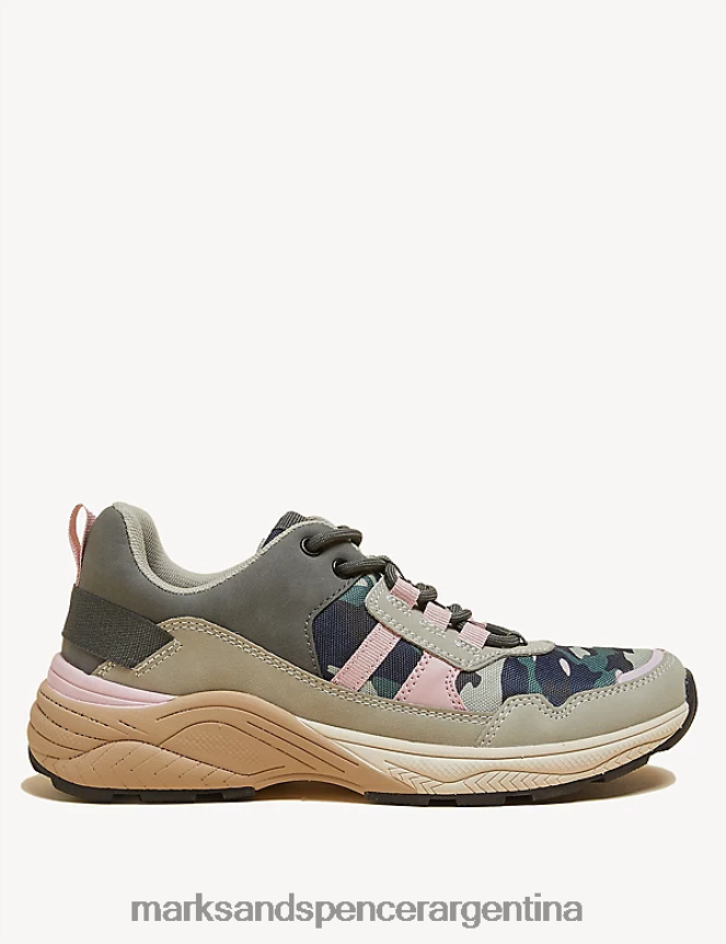 Marks & Spencer mujer zapatillas gruesas con cordones calzado mezcla rosa 46VL2388