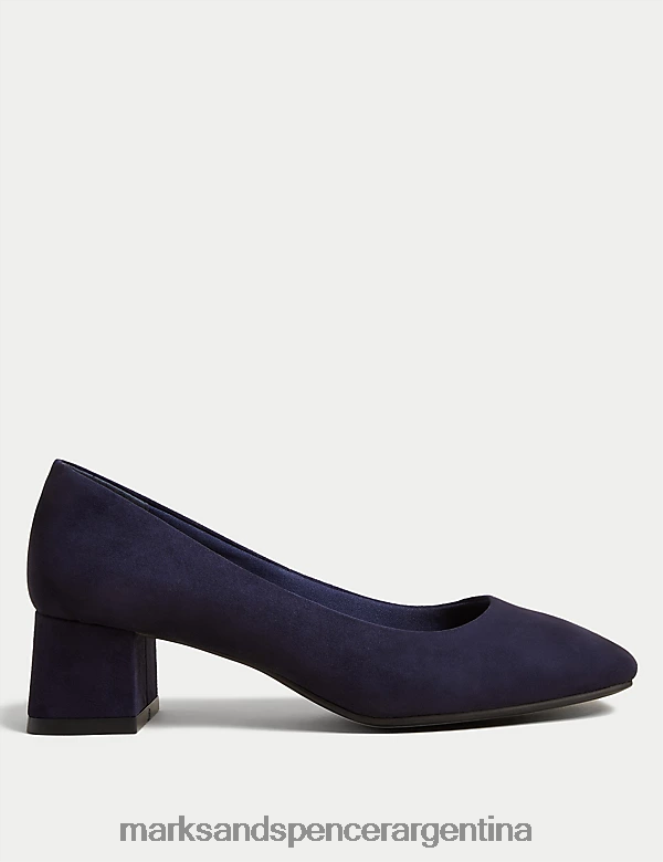 Marks & Spencer mujer zapatos anchos con tacón en bloque y puntera cuadrada calzado Armada 46VL2940