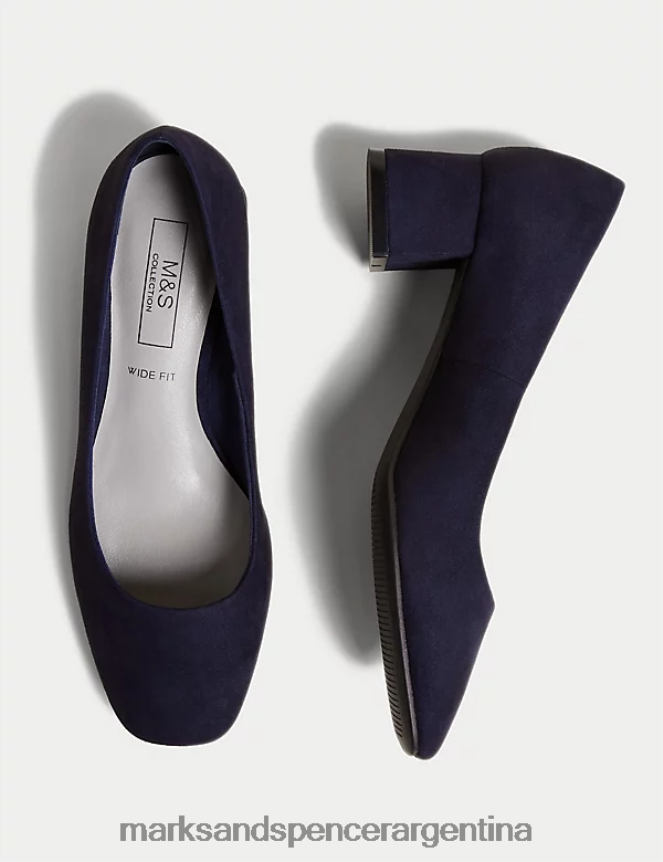 Marks & Spencer mujer zapatos anchos con tacón en bloque y puntera cuadrada calzado Armada 46VL2940