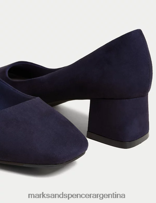 Marks & Spencer mujer zapatos anchos con tacón en bloque y puntera cuadrada calzado Armada 46VL2940