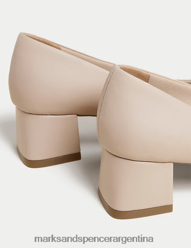Marks & Spencer mujer zapatos anchos con tacón en bloque y puntera cuadrada calzado opalino 46VL3210