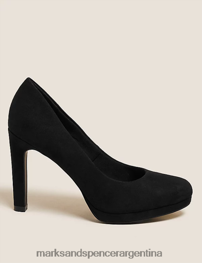 Marks & Spencer mujer zapatos de salón con plataforma y tacón de aguja calzado negro 46VL3104