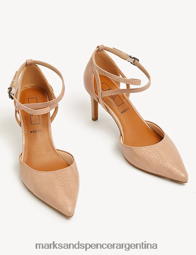 Marks & Spencer mujer zapatos de salón con tacón de aguja y corte ancho calzado rubor pálido 46VL2994