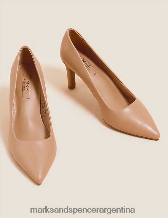 Marks & Spencer mujer zapatos de salón con tacón de aguja y punta calzado desnudo 46VL340