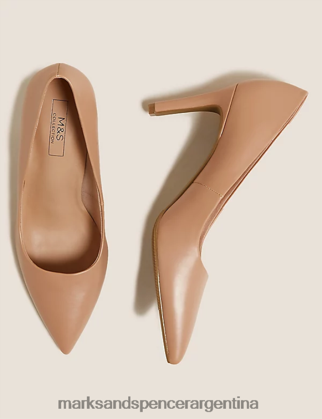 Marks & Spencer mujer zapatos de salón con tacón de aguja y punta calzado desnudo 46VL340