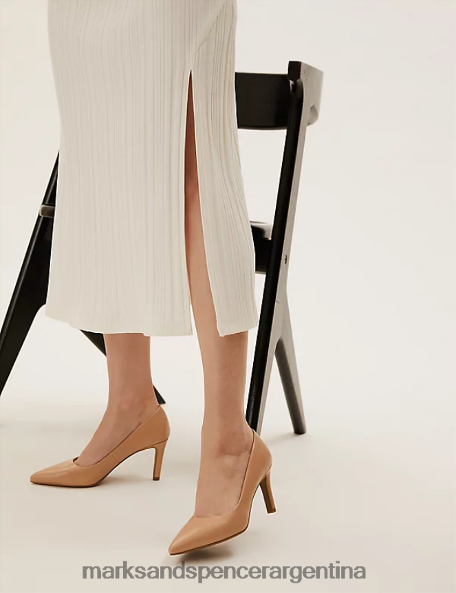 Marks & Spencer mujer zapatos de salón con tacón de aguja y punta calzado desnudo 46VL340