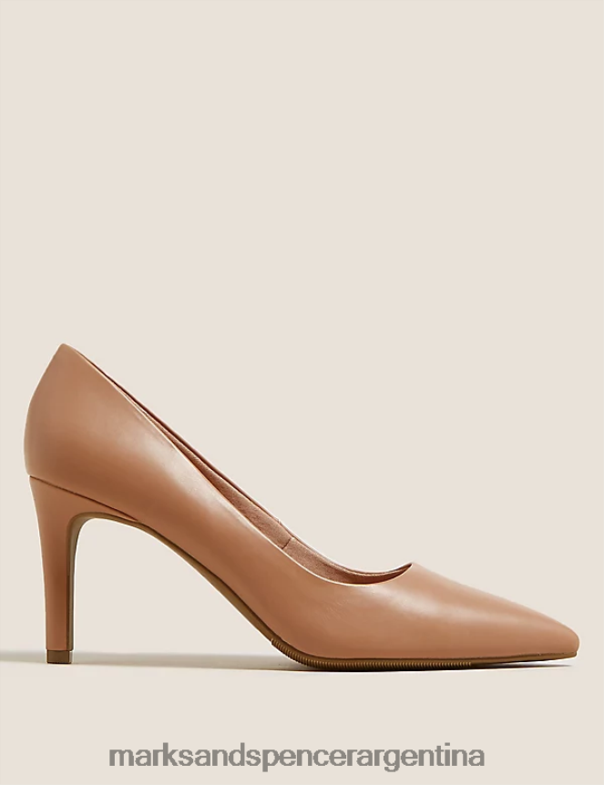 Marks & Spencer mujer zapatos de salón con tacón de aguja y punta calzado desnudo 46VL340