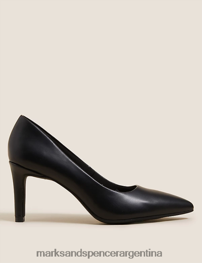 Marks & Spencer mujer zapatos de salón con tacón de aguja y punta calzado negro 46VL696