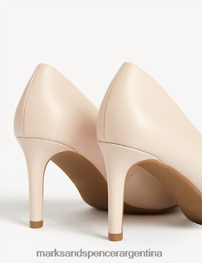 Marks & Spencer mujer zapatos de salón con tacón de aguja y punta calzado opalina pálida 46VL1550