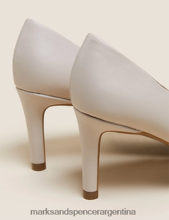 Marks & Spencer mujer zapatos de salón con tacón de aguja y punta calzado opalina suave 46VL698