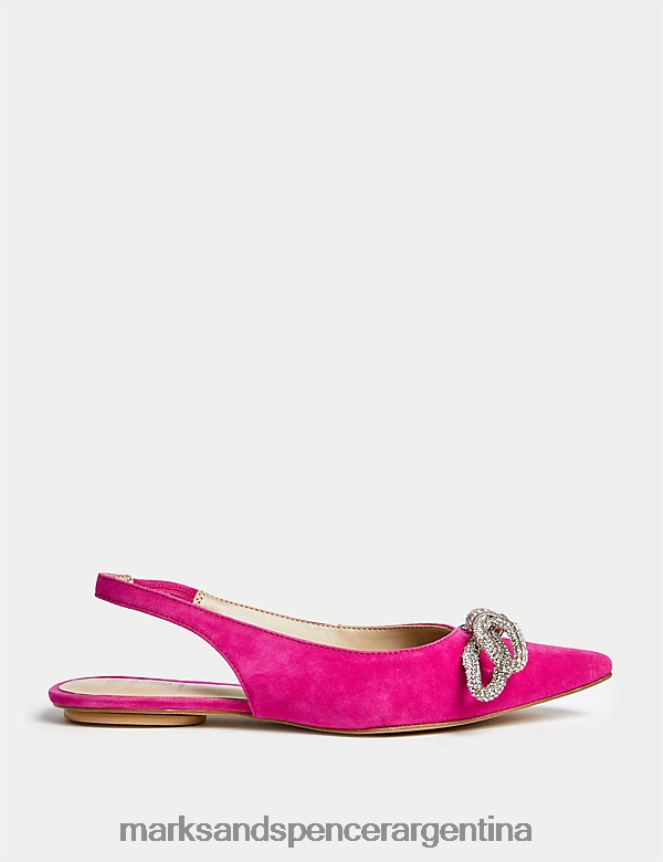 Marks & Spencer mujer zapatos destalonados con lazo y adornos de ante calzado cereza 46VL22