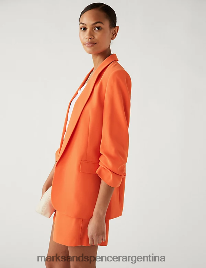 Marks & Spencer mujer blazer con mangas fruncidas ropa Mandarina 46VL1264
