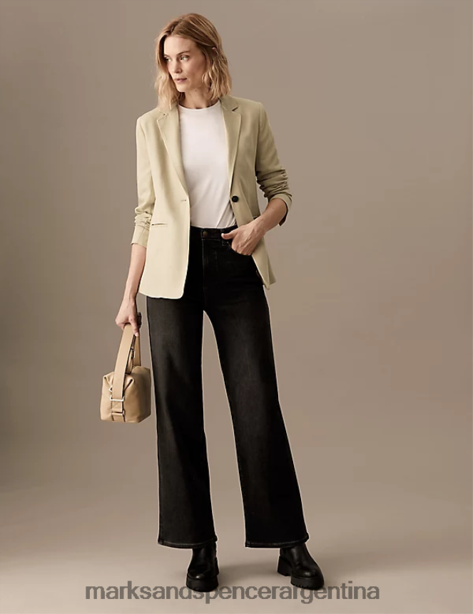 Marks & Spencer mujer blazer de botonadura simple con lana ropa caramelo 46VL3122