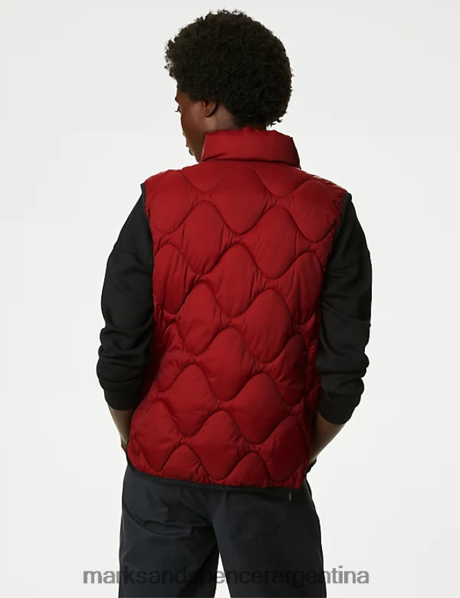 Marks & Spencer mujer chaleco acolchado con cuello alzado y capucha Stormwear ropa rojo oscuro 46VL1194