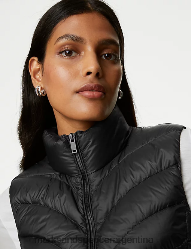 Marks & Spencer mujer chaleco acolchado de plumas y plumón ropa negro 46VL2068