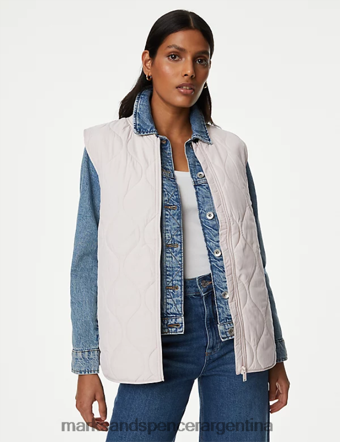 Marks & Spencer mujer chaleco acolchado ligero termocalentado reciclado ropa calicó 46VL2354