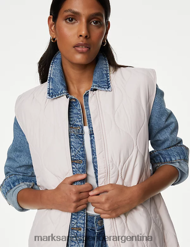 Marks & Spencer mujer chaleco acolchado ligero termocalentado reciclado ropa calicó 46VL2354
