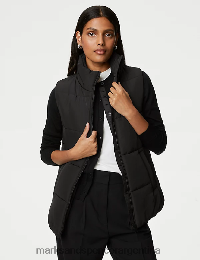 Marks & Spencer mujer chaleco acolchado termocalentado reciclado ropa negro 46VL462