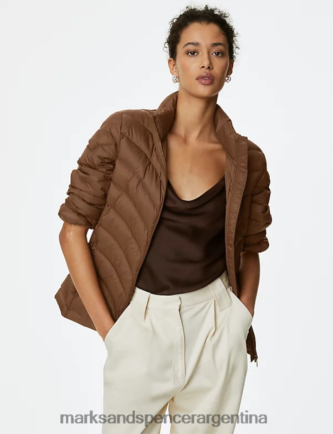 Marks & Spencer mujer chamarra acolchada de plumas y plumón ropa caramelo 46VL2600