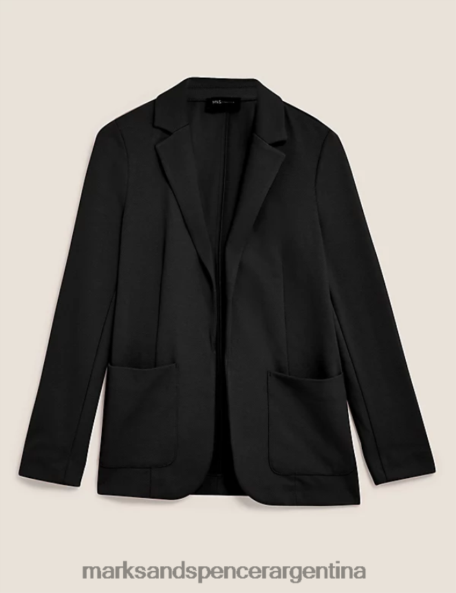 Marks & Spencer mujer chaqueta de punto con bolsillo de parche ropa negro 46VL2788