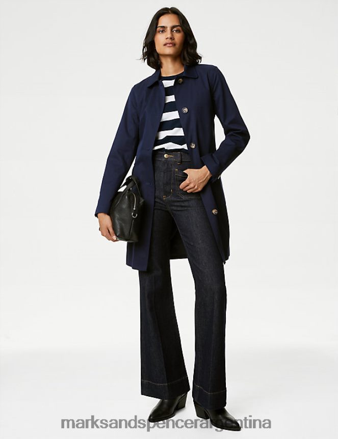 Marks & Spencer mujer gabardina en mezcla de algodón con cinturón ropa Armada 46VL2430