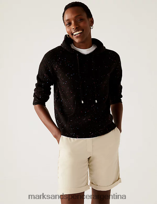 Marks & Spencer mujer pantalones cortos chinos teñidos con té rico en algodón ropa arena 46VL2234
