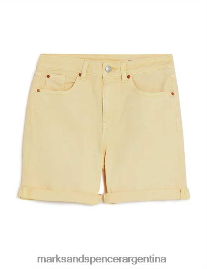 Marks & Spencer mujer pantalones cortos de mezclilla novio ropa oro pálido 46VL1788