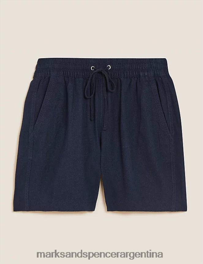 Marks & Spencer mujer pantalones cortos ricos en lino ropa Armada 46VL3044