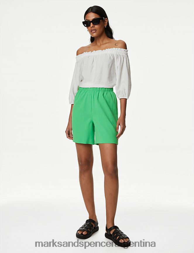 Marks & Spencer mujer shorts a la cintura ropa verde ácido 46VL2510