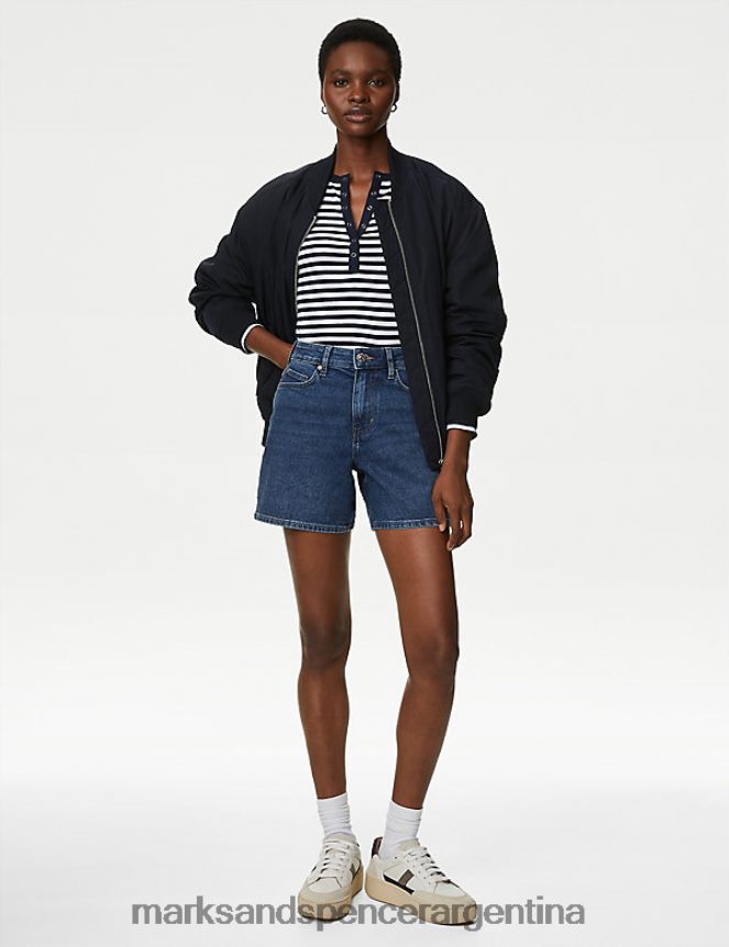 Marks & Spencer mujer shorts de mezclilla ropa índigo medio 46VL3100