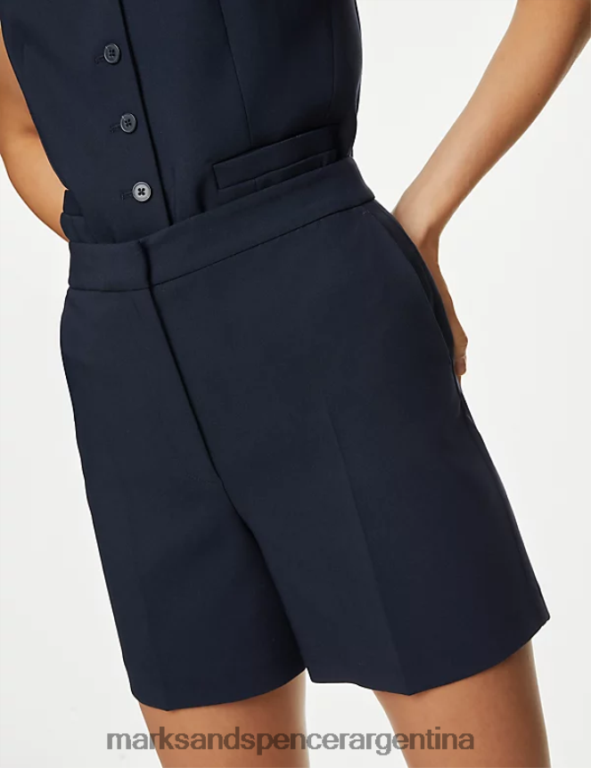 Marks & Spencer mujer shorts de vestir con cintura alta ropa azul marino oscuro 46VL1060