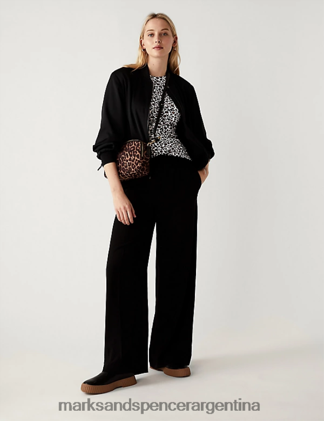 Marks & Spencer mujer Camiseta ajustada con estampado rico en algodón ropa mezcla marrón 46VL2964