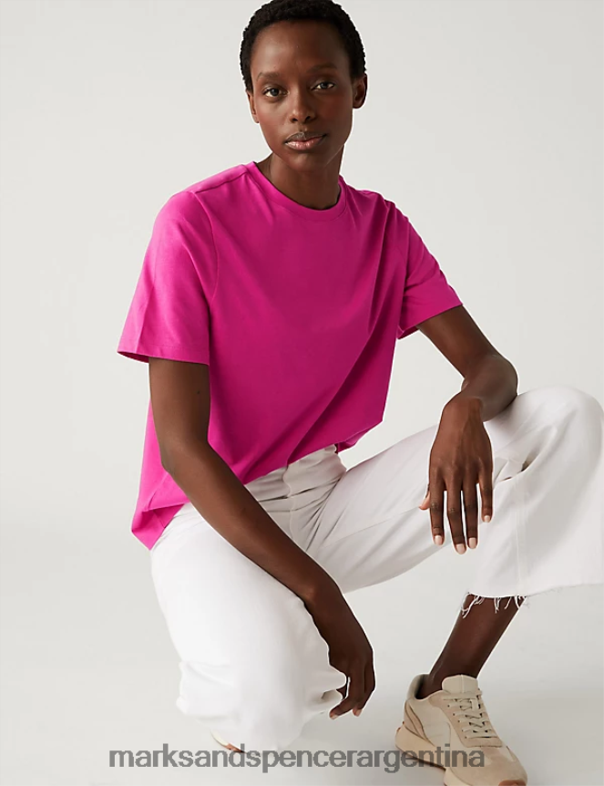 Marks & Spencer mujer Paquete de 5 camisetas de corte diario de puro algodón ropa multi 46VL2134