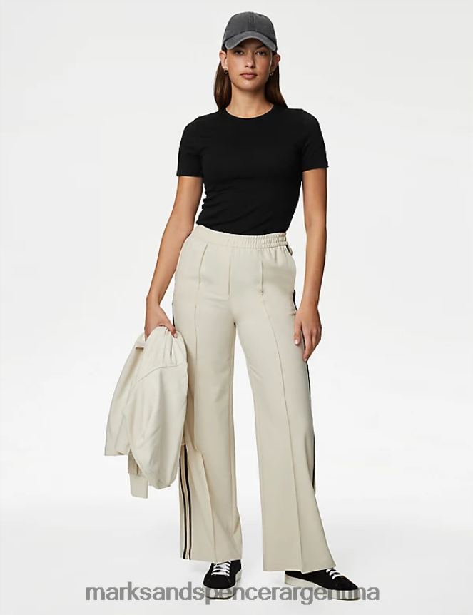 Marks & Spencer mujer camiseta ajustada con rico algodón ropa negro 46VL1806