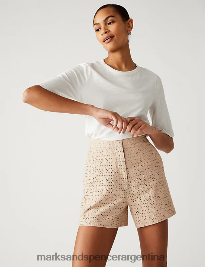 Marks & Spencer mujer camiseta de puro algodón teñida de té ropa blanco 46VL2314