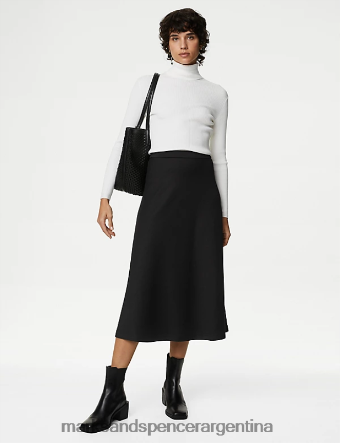 Marks & Spencer mujer falda midi de punto con círculo ropa negro 46VL1742