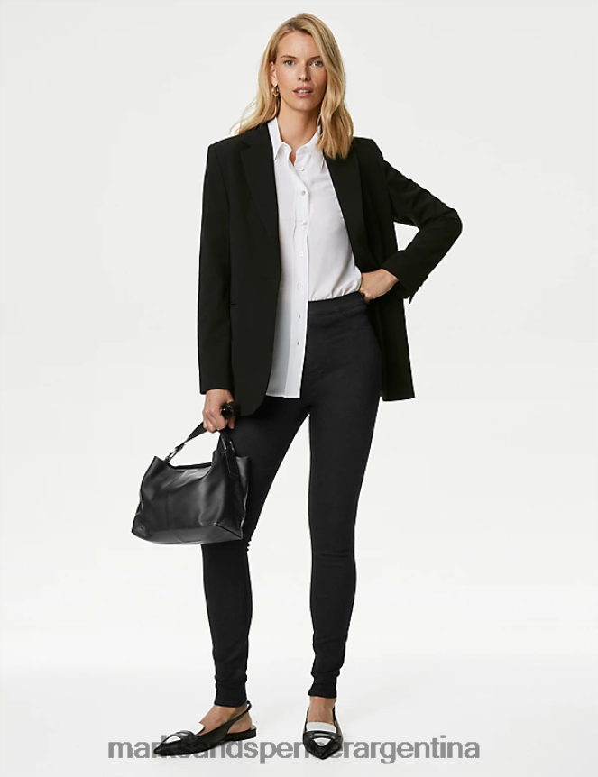 Marks & Spencer mujer jeggings de cintura alta ropa negro 46VL60