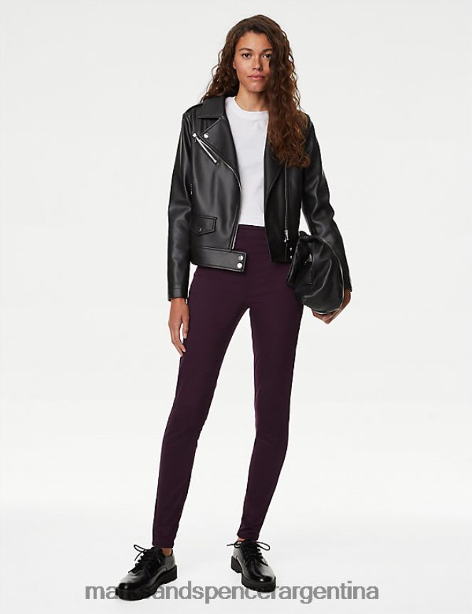 Marks & Spencer mujer jeggings de cintura alta ropa uva oscura 46VL78