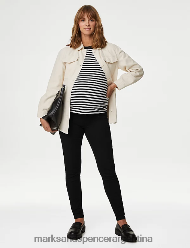 Marks & Spencer mujer jeggings premamá sobre barriga ropa negro 46VL2292