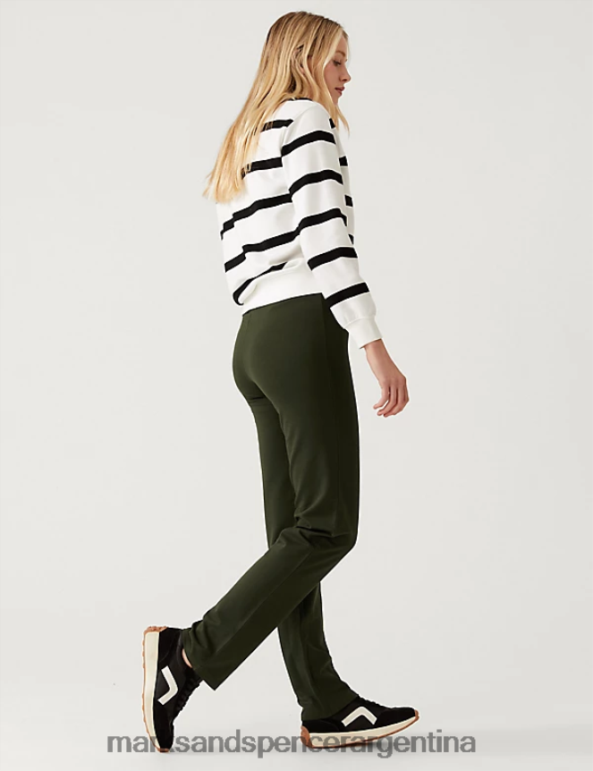 Marks & Spencer mujer joggers con pernera recta y rico en algodón ropa Pino verde 46VL1306
