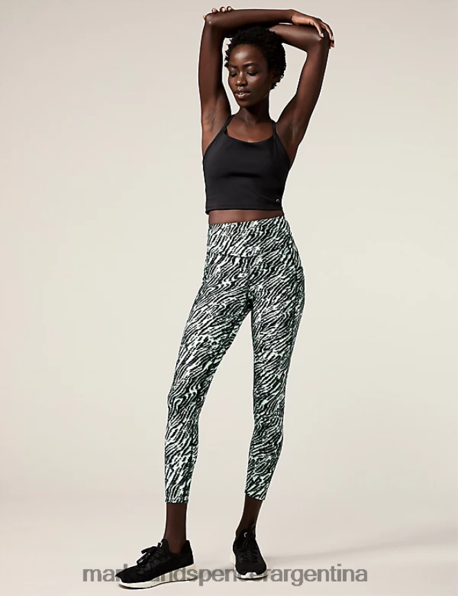 Marks & Spencer mujer leggings deportivos 7/8 estampados go train ropa mezcla verde claro 46VL550