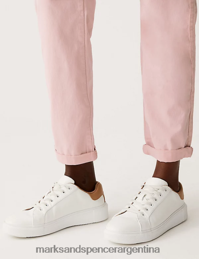 Marks & Spencer mujer Chinos de corte slim teñidos con té y rico en algodón ropa rosa empolvado 46VL2588