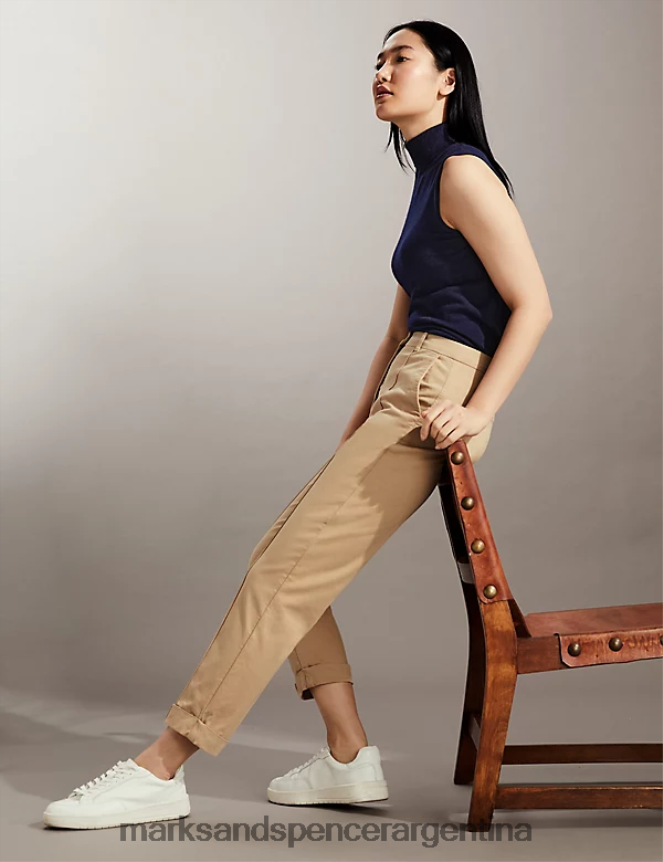 Marks & Spencer mujer chinos cortos de corte slim ropa piedra 46VL2126