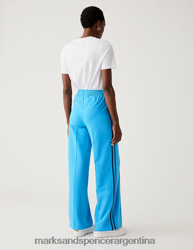 Marks & Spencer mujer pantalones anchos con raya lateral ropa turquesa 46VL624