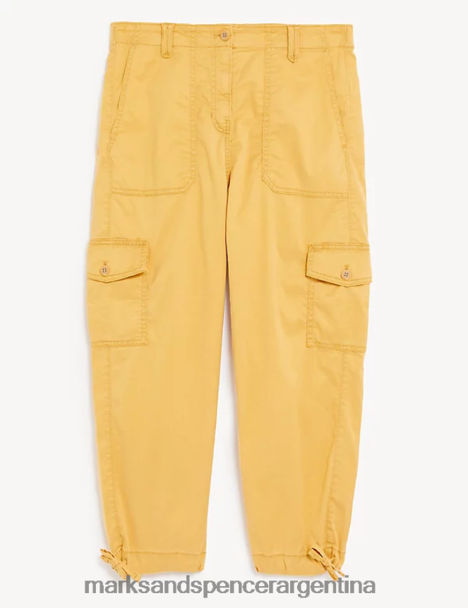 Marks & Spencer mujer pantalones capri estilo cargo de lyocell ropa amarillo 46VL948