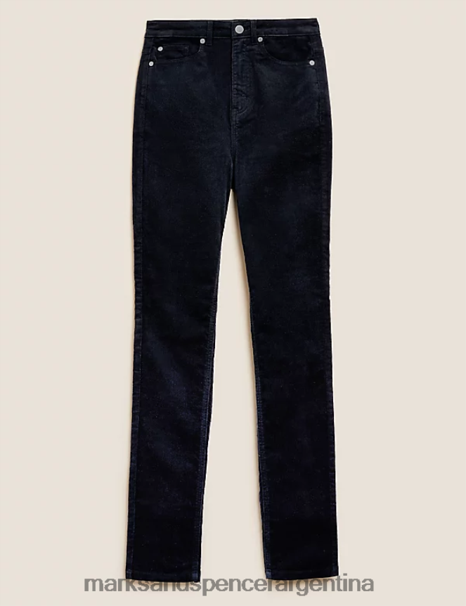 Marks & Spencer mujer pantalones rectos de pana sienna ropa azul marino de medianoche 46VL1280