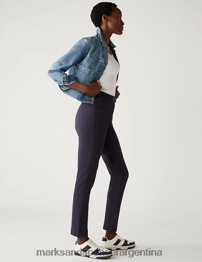 Marks & Spencer mujer pantalones tobilleros de corte slim de punto ropa Armada 46VL2920