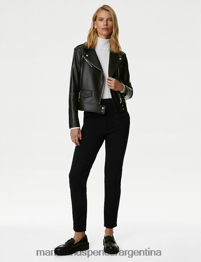 Marks & Spencer mujer pantalones tobilleros de corte slim de punto ropa negro 46VL3222